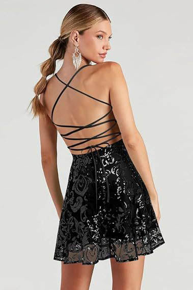The Celeste Strap Sequin Mini Dress
