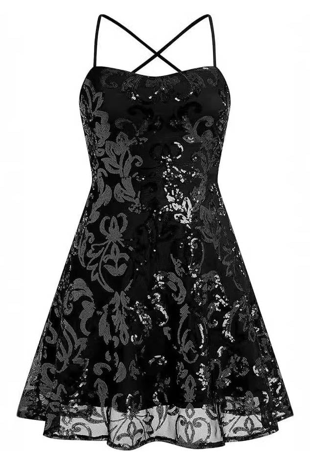 The Celeste Strap Sequin Mini Dress