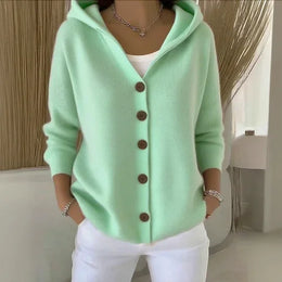 Rue Montaigne Hooded Knit Cardigan