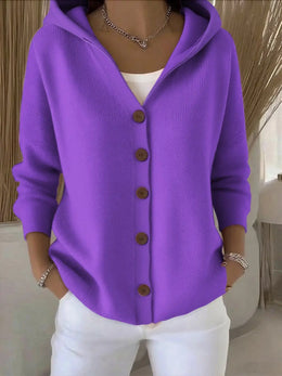 Rue Montaigne Hooded Knit Cardigan