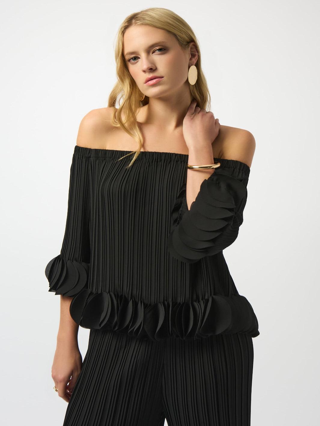 The Noelle Pleated Off-Shoulder Top