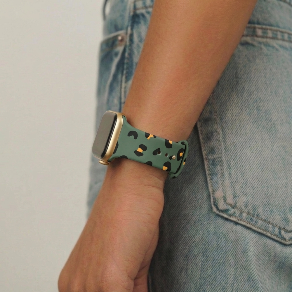 Sage Leopard Apple Watch Strap