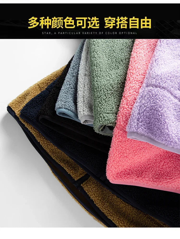 Cashmere Autumn Winter Men's Fleece Jackets Women's Solid Color Coats New Zipper Work Outwear Cold Weather Thermal Jacket