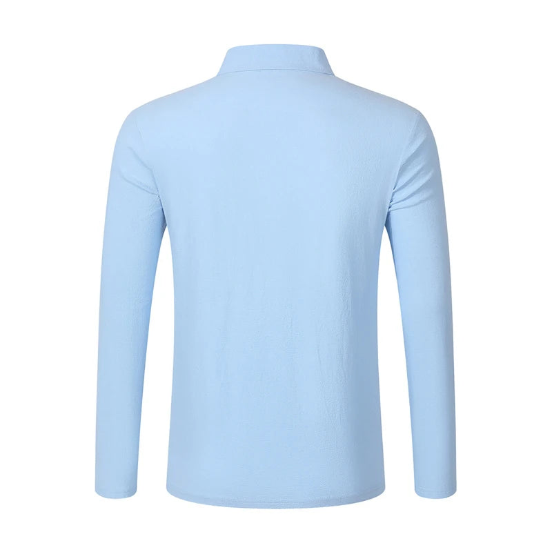 Men's Casual Soft Lightweight Linen Cotton Lapel Shirt Spring Autumn Loose Solid Color Fashion Decorative Flap Top