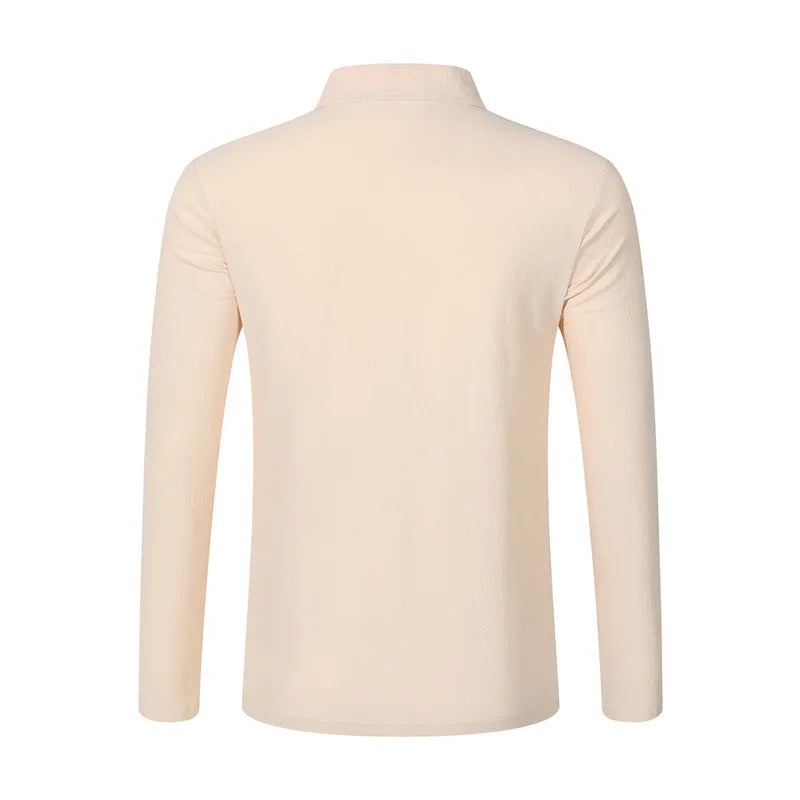 Men's Casual Soft Lightweight Linen Cotton Lapel Shirt Spring Autumn Loose Solid Color Fashion Decorative Flap Top