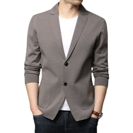 New Autumn Style Cardigan Men's Coat, Korean Version, Knitted Suit, Pure Color Sweater, Personalized for Young People's Coat