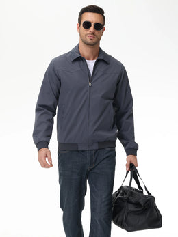 Mens Business Casual Jacket, Windbreaker Waterproof Fashion Coat, Cargo Jacket for Daily Outdoor Travel Autumn Winter