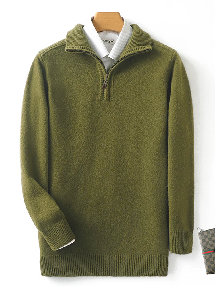 Sydney Merino Wool Quarter Zip Cardigan