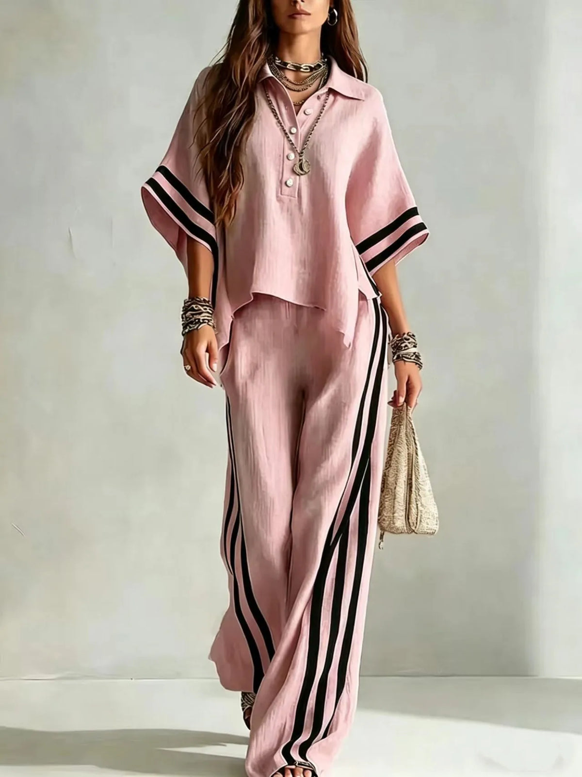 2026 New Summer Women's Matching Sets Short Sleeve Shirts and Trousers Two-piece Suit Casual Simple White Suits Women Clothing