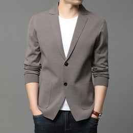New Autumn Style Cardigan Men's Coat, Korean Version, Knitted Suit, Pure Color Sweater, Personalized for Young People's Coat