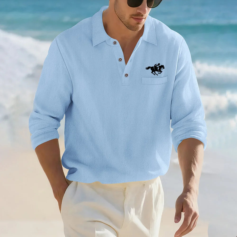 Como Linen Long Sleeve Polo