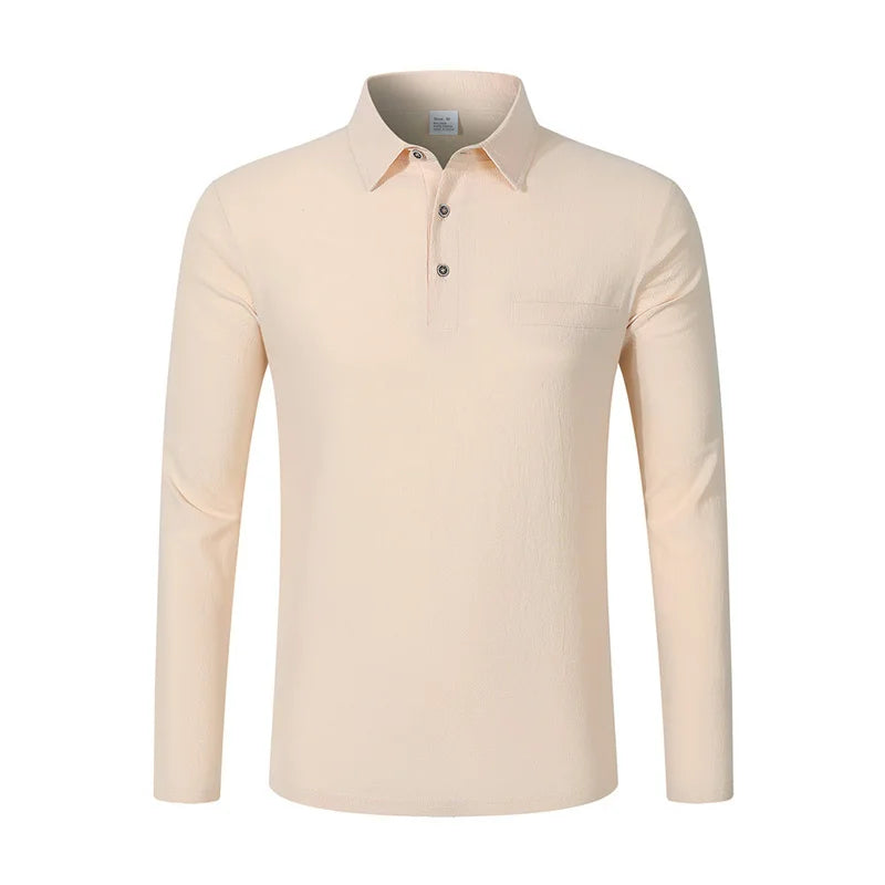 Men's Casual Soft Lightweight Linen Cotton Lapel Shirt Spring Autumn Loose Solid Color Fashion Decorative Flap Top