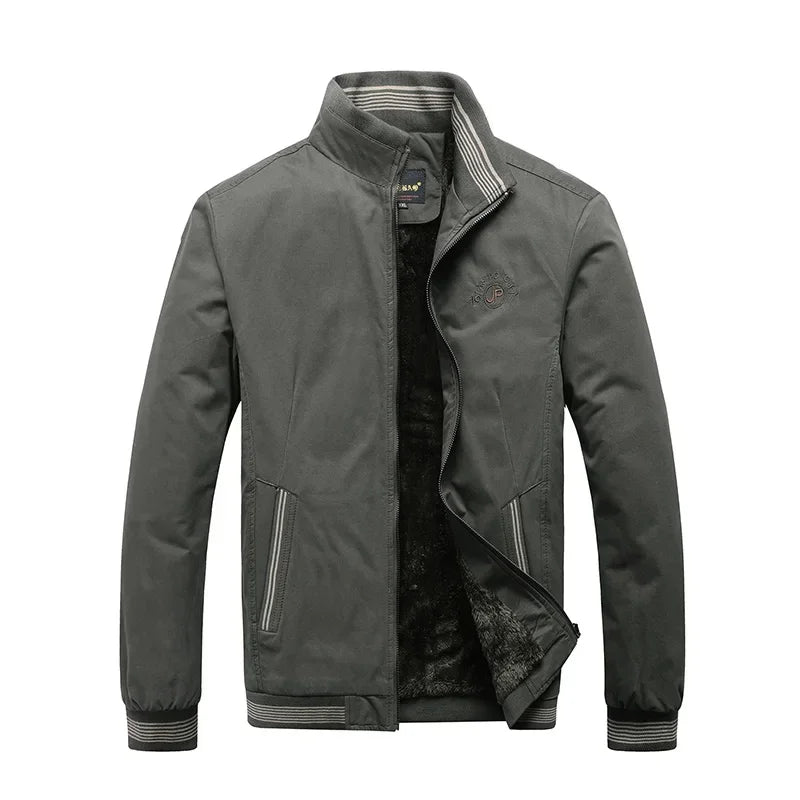 Fleece Baseball Jacket Thickened Jackets Warm Solid Color Zipper Top Men's Fashion Aviator Jacket Autumn And Winter New Coats