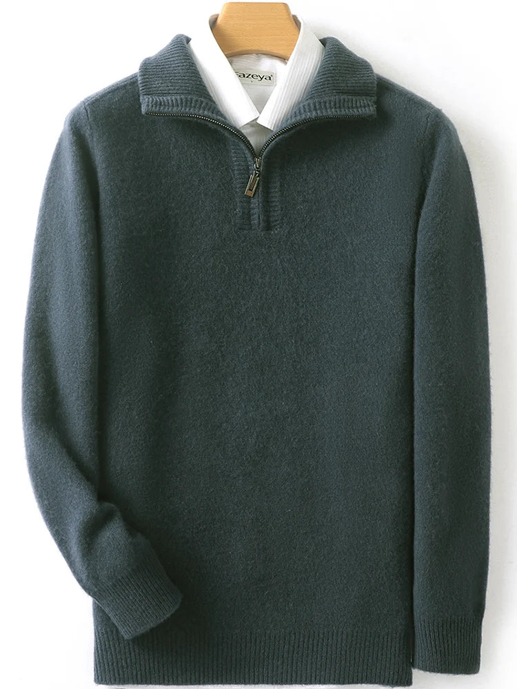 Sydney Merino Wool Quarter Zip Cardigan