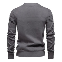2025 Autumn Winter New Fashion Men's Solid Color O-neck Long Sleeve Casual Trendy Knitted Sweaters Male Clothes Pullover Tops