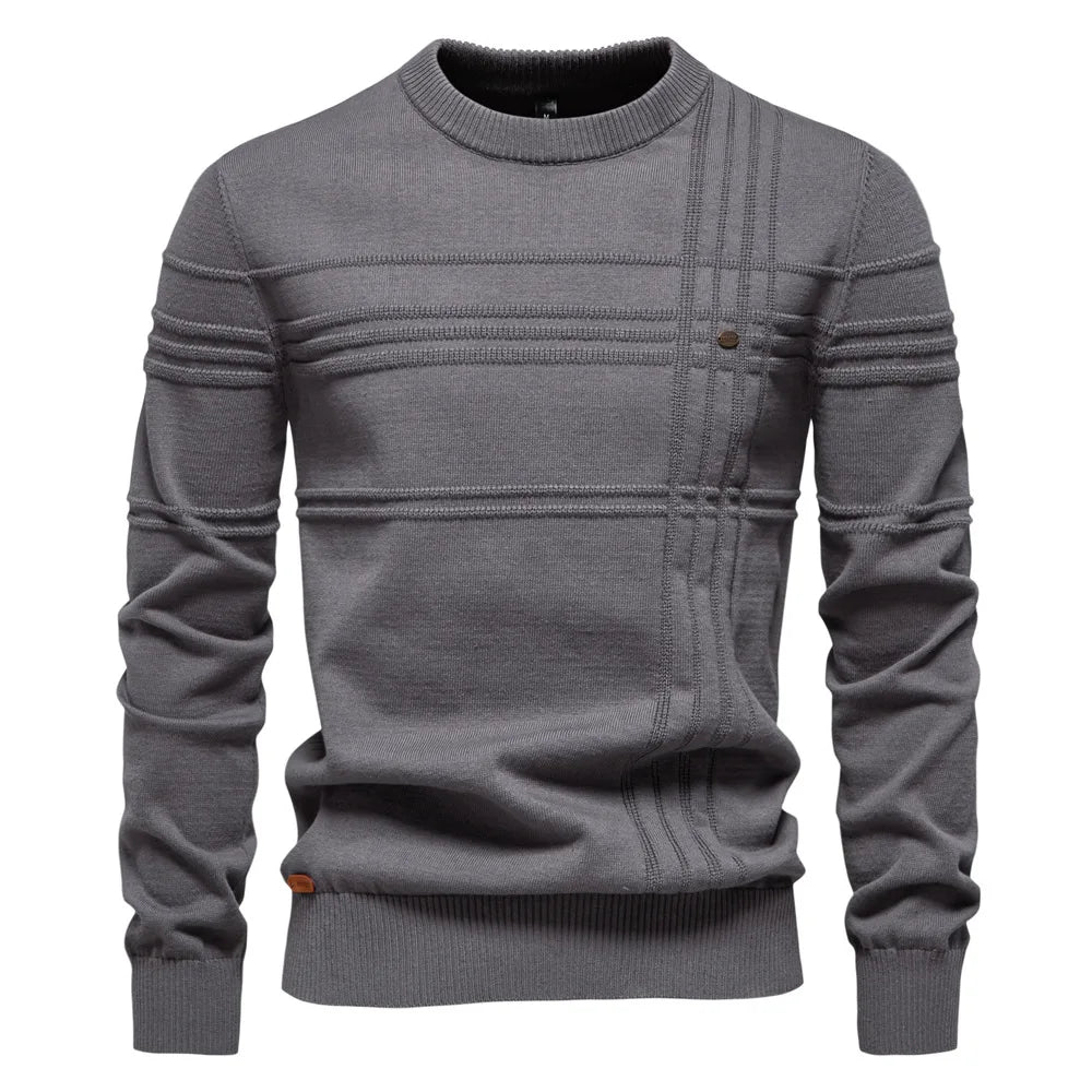 2025 Autumn Winter New Fashion Men's Solid Color O-neck Long Sleeve Casual Trendy Knitted Sweaters Male Clothes Pullover Tops