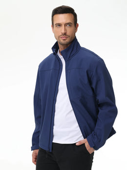 Mens Business Casual Jacket, Windbreaker Waterproof Fashion Coat, Cargo Jacket for Daily Outdoor Travel Autumn Winter