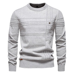 2025 Autumn Winter New Fashion Men's Solid Color O-neck Long Sleeve Casual Trendy Knitted Sweaters Male Clothes Pullover Tops