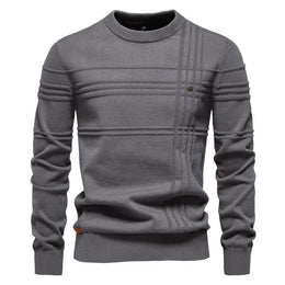 2025 Autumn Winter New Fashion Men's Solid Color O-neck Long Sleeve Casual Trendy Knitted Sweaters Male Clothes Pullover Tops