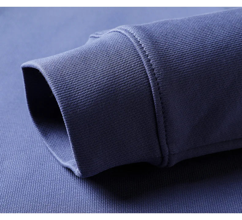 2023 Spring and Autumn Men's Pullover Stand Neck Zipper Solid Long Sleeve T-shirt High Neck POLO Bottom Fashion Casual Tops