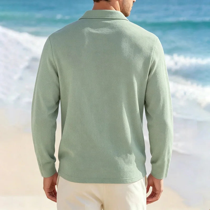 Men's Casual Soft Lightweight Linen Cotton Lapel Shirt Spring Autumn Loose Solid Color Fashion Decorative Flap Top