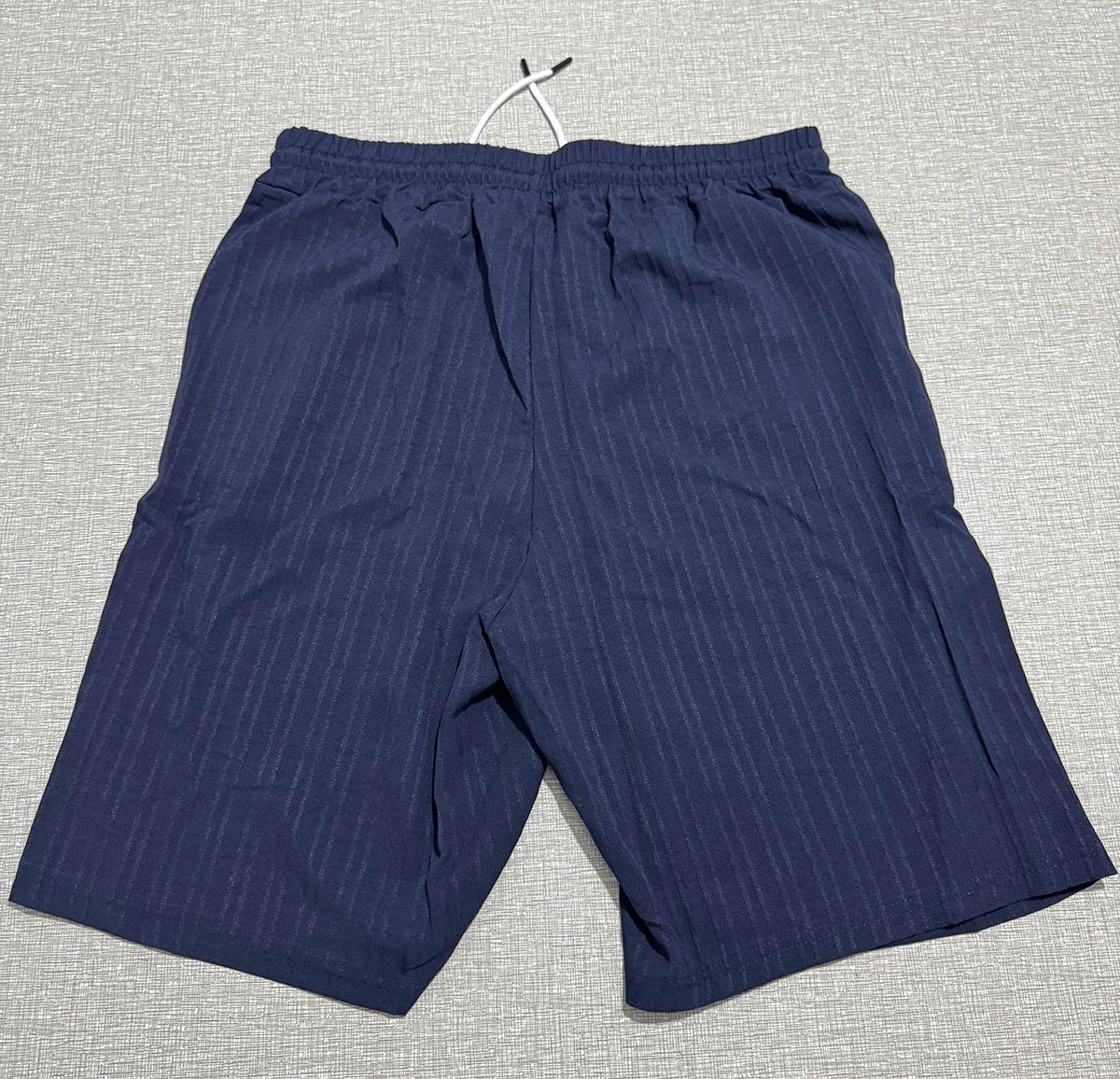 Lazy Street Style Vertical Stripe Slimming Shirt Shorts Two-piece Set No Need To Pair With Autumn Men's Thin Knit Sports Suit