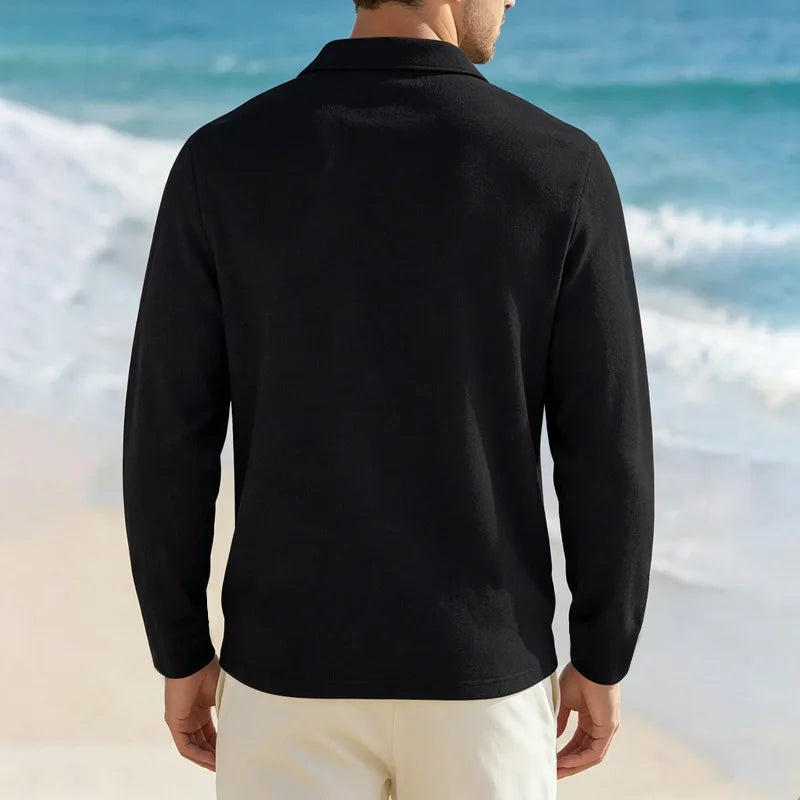 Men's Casual Soft Lightweight Linen Cotton Lapel Shirt Spring Autumn Loose Solid Color Fashion Decorative Flap Top