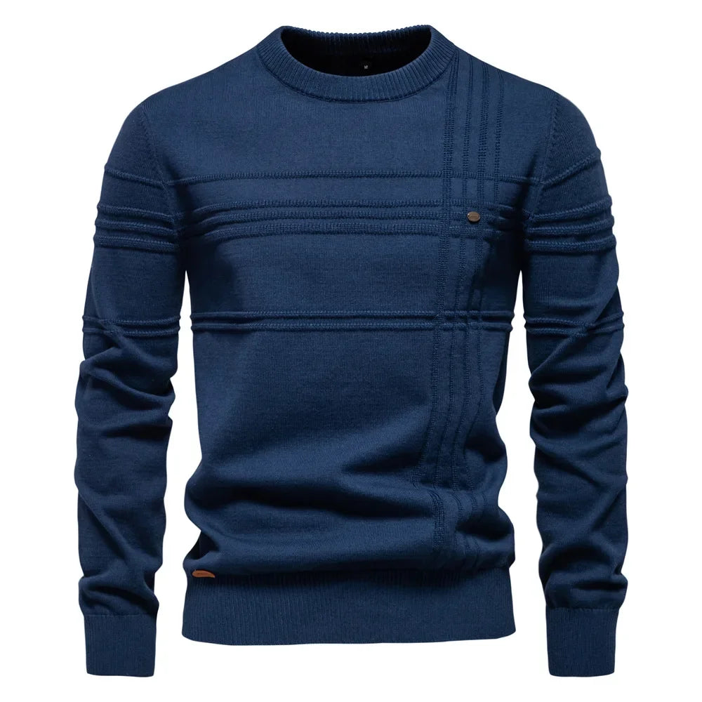 2025 Autumn Winter New Fashion Men's Solid Color O-neck Long Sleeve Casual Trendy Knitted Sweaters Male Clothes Pullover Tops