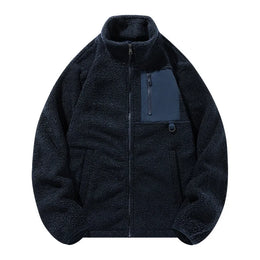 Cashmere Autumn Winter Men's Fleece Jackets Women's Solid Color Coats New Zipper Work Outwear Cold Weather Thermal Jacket