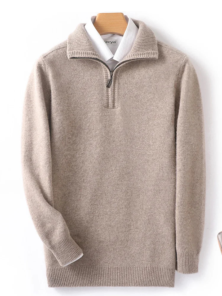 Sydney Merino Wool Quarter Zip Cardigan