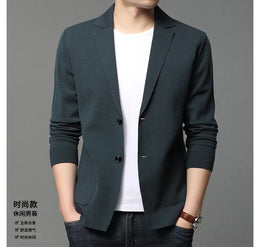 New Autumn Style Cardigan Men's Coat, Korean Version, Knitted Suit, Pure Color Sweater, Personalized for Young People's Coat