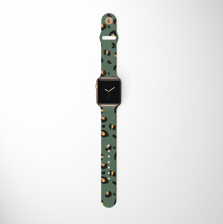 Sage Leopard Apple Watch Strap