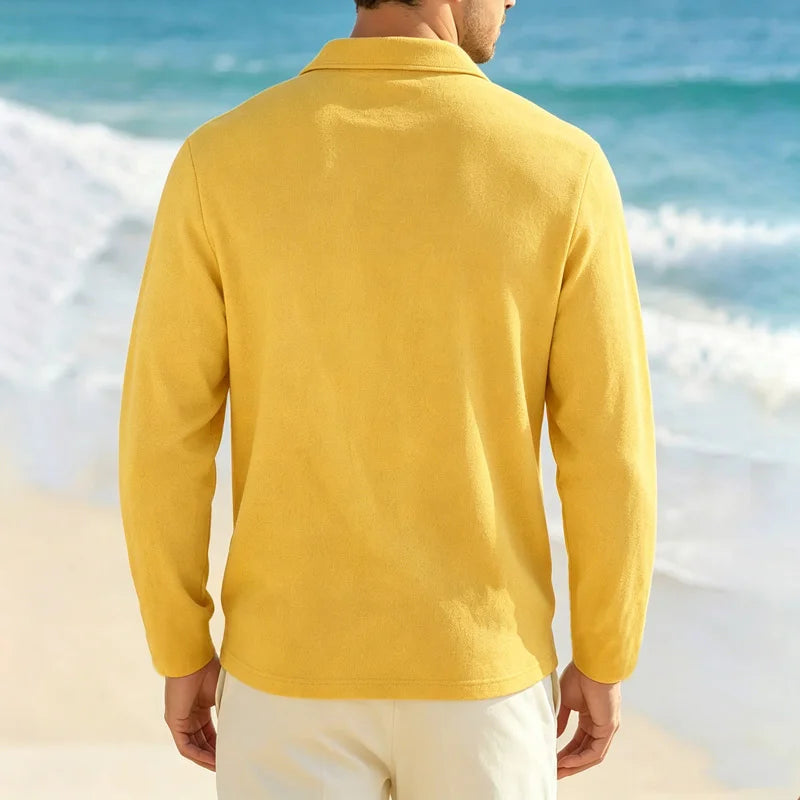 Men's Casual Soft Lightweight Linen Cotton Lapel Shirt Spring Autumn Loose Solid Color Fashion Decorative Flap Top