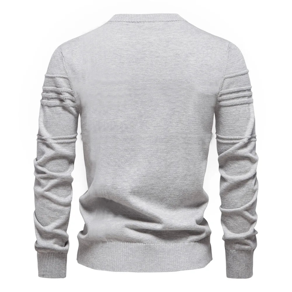 2025 Autumn Winter New Fashion Men's Solid Color O-neck Long Sleeve Casual Trendy Knitted Sweaters Male Clothes Pullover Tops