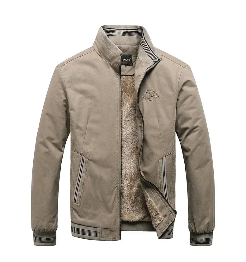 Fleece Baseball Jacket Thickened Jackets Warm Solid Color Zipper Top Men's Fashion Aviator Jacket Autumn And Winter New Coats