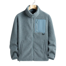 Cashmere Autumn Winter Men's Fleece Jackets Women's Solid Color Coats New Zipper Work Outwear Cold Weather Thermal Jacket