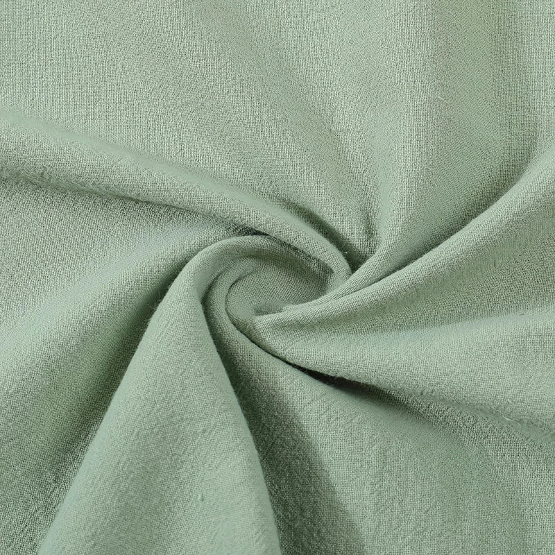 Men's Casual Soft Lightweight Linen Cotton Lapel Shirt Spring Autumn Loose Solid Color Fashion Decorative Flap Top