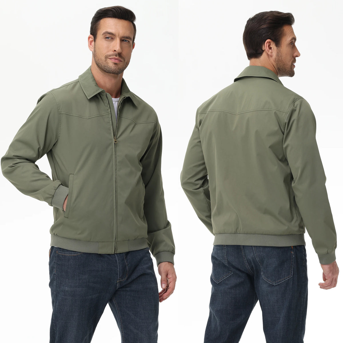 Mens Business Casual Jacket, Windbreaker Waterproof Fashion Coat, Cargo Jacket for Daily Outdoor Travel Autumn Winter