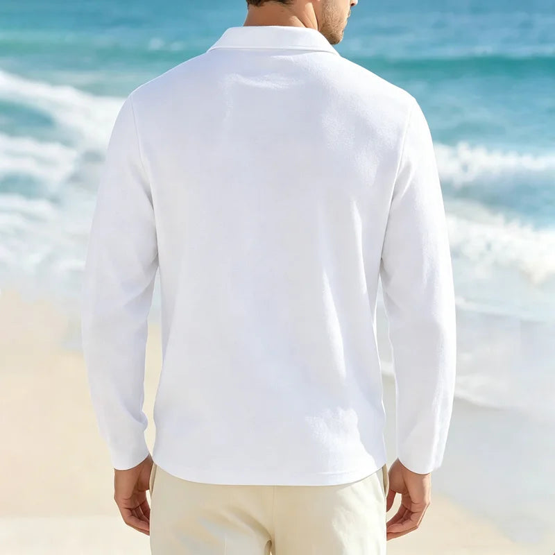 Men's Casual Soft Lightweight Linen Cotton Lapel Shirt Spring Autumn Loose Solid Color Fashion Decorative Flap Top