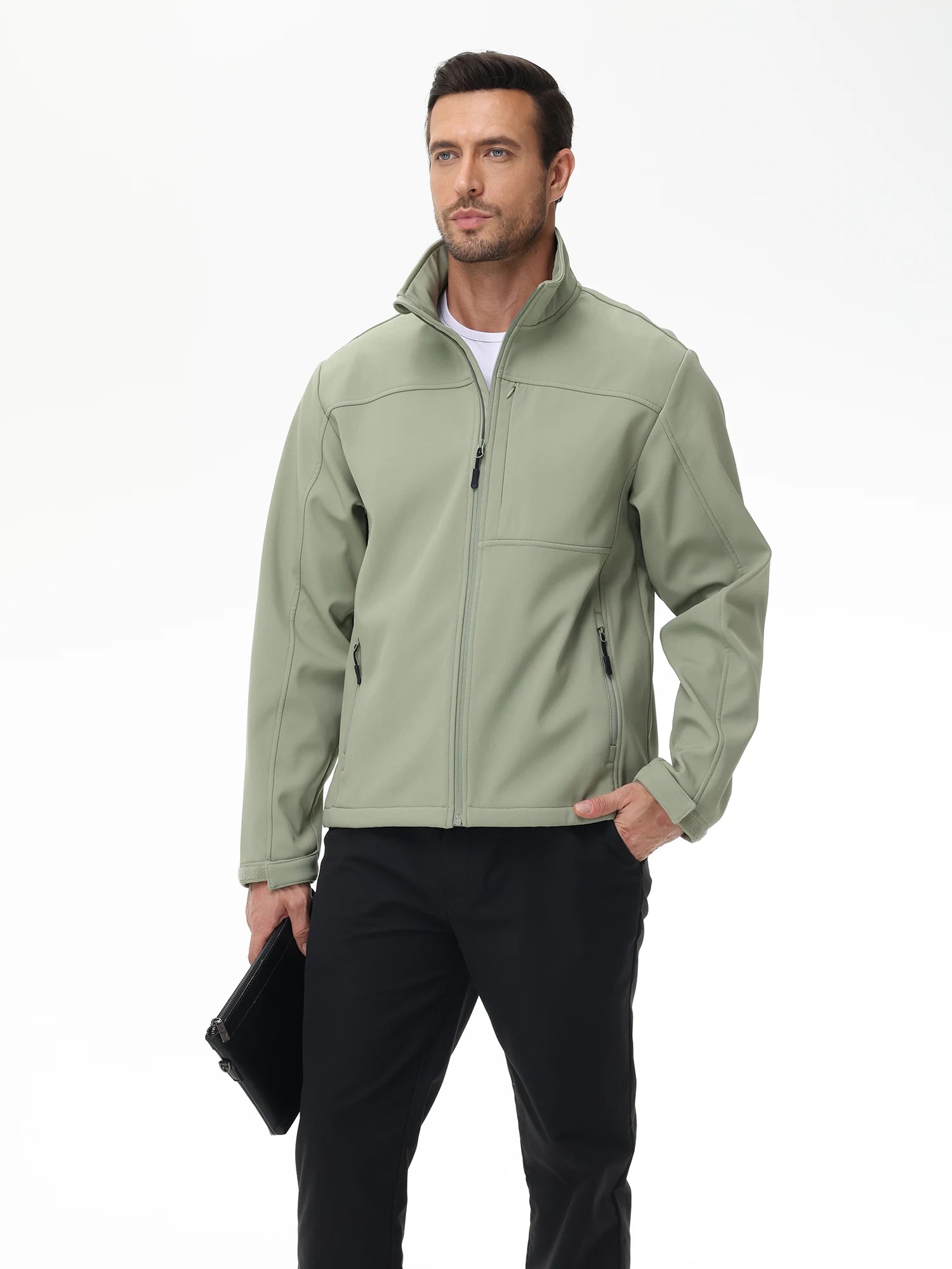 Mens Business Casual Jacket, Windbreaker Waterproof Fashion Coat, Cargo Jacket for Daily Outdoor Travel Autumn Winter